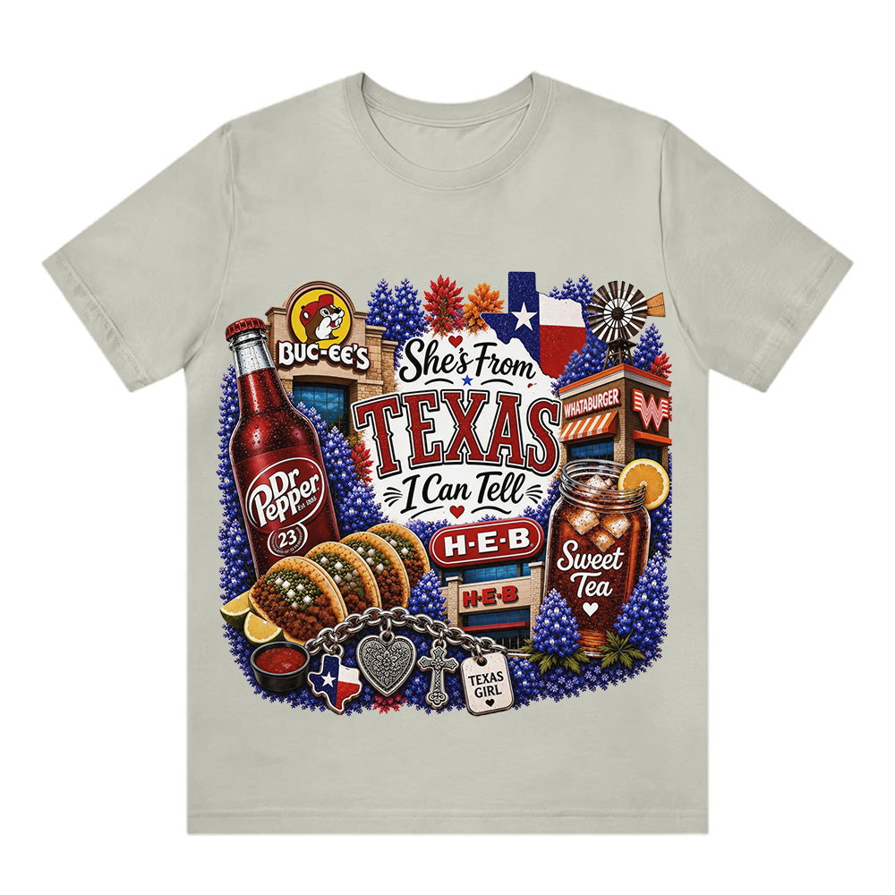 "She's From Texas I Can Tell" Texas T-shirt
