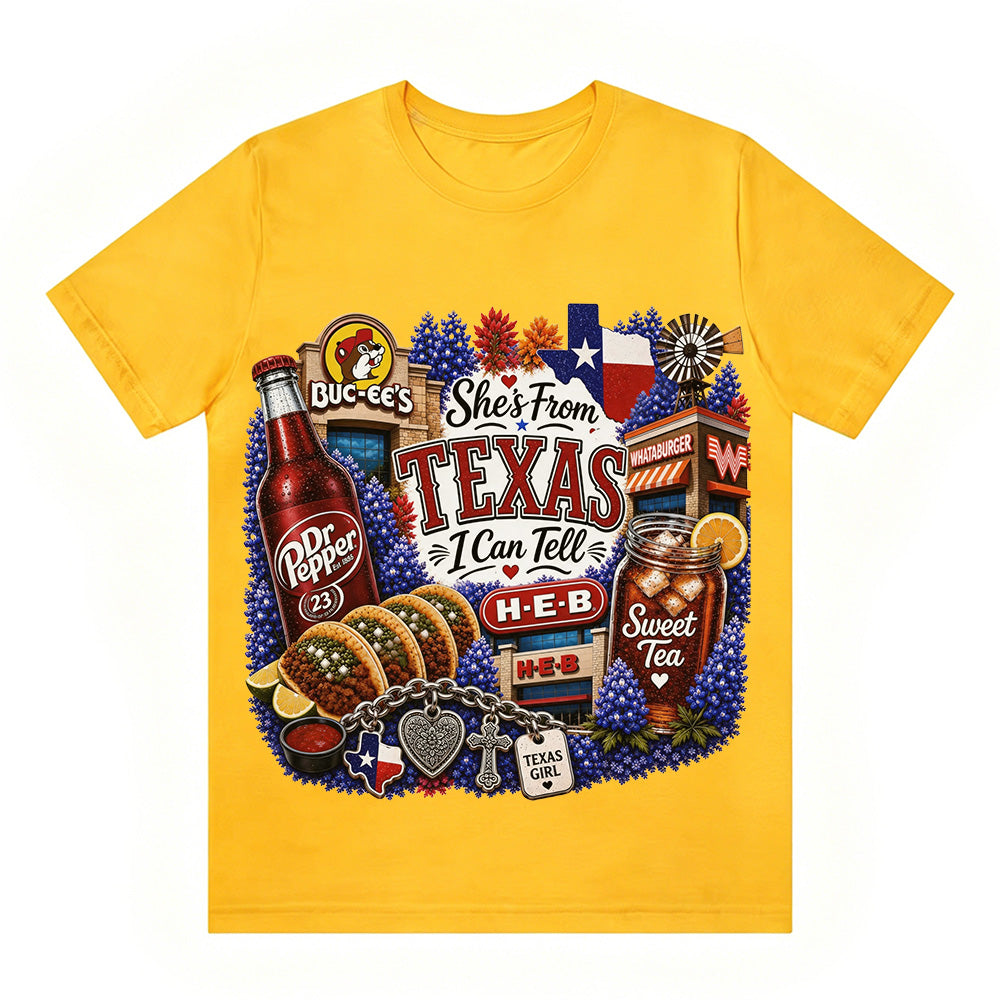 "She's From Texas I Can Tell" Texas T-shirt