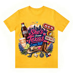 She's From Texas Tour Cowgirl And Soda Unisex Travel T-shirt