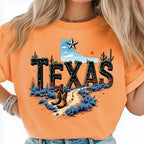 Texas Map State Wild West Cowboy Boots, Star Flag T-shirt
