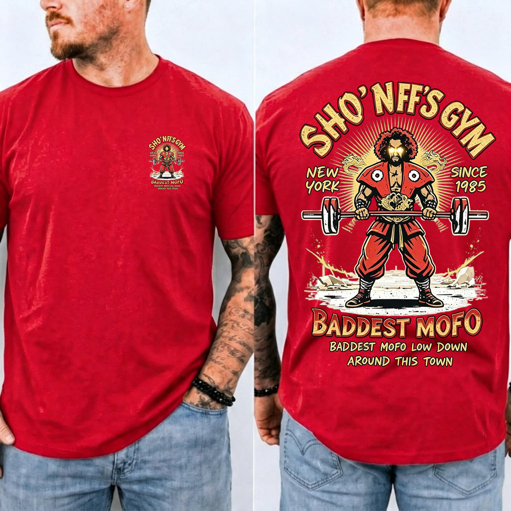 Sho' Nuff's Gym Double‑Sided Print T‑Shirt Retro Movie Graphic Tee