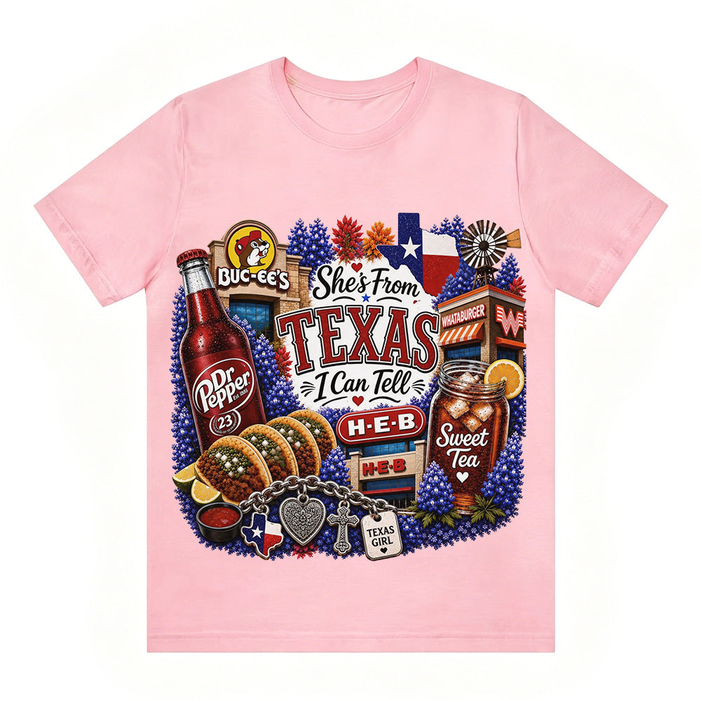 "She's From Texas I Can Tell" Texas T-shirt