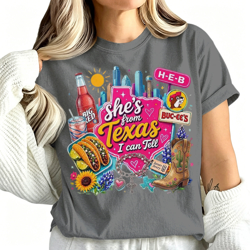 She's From Texas I Can Tell Unisex Cuffed-sleeve T-shirt