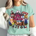 "She's From Texas I Can Tell" Unisex Cuffed-sleeve Texas Residents T-shirt