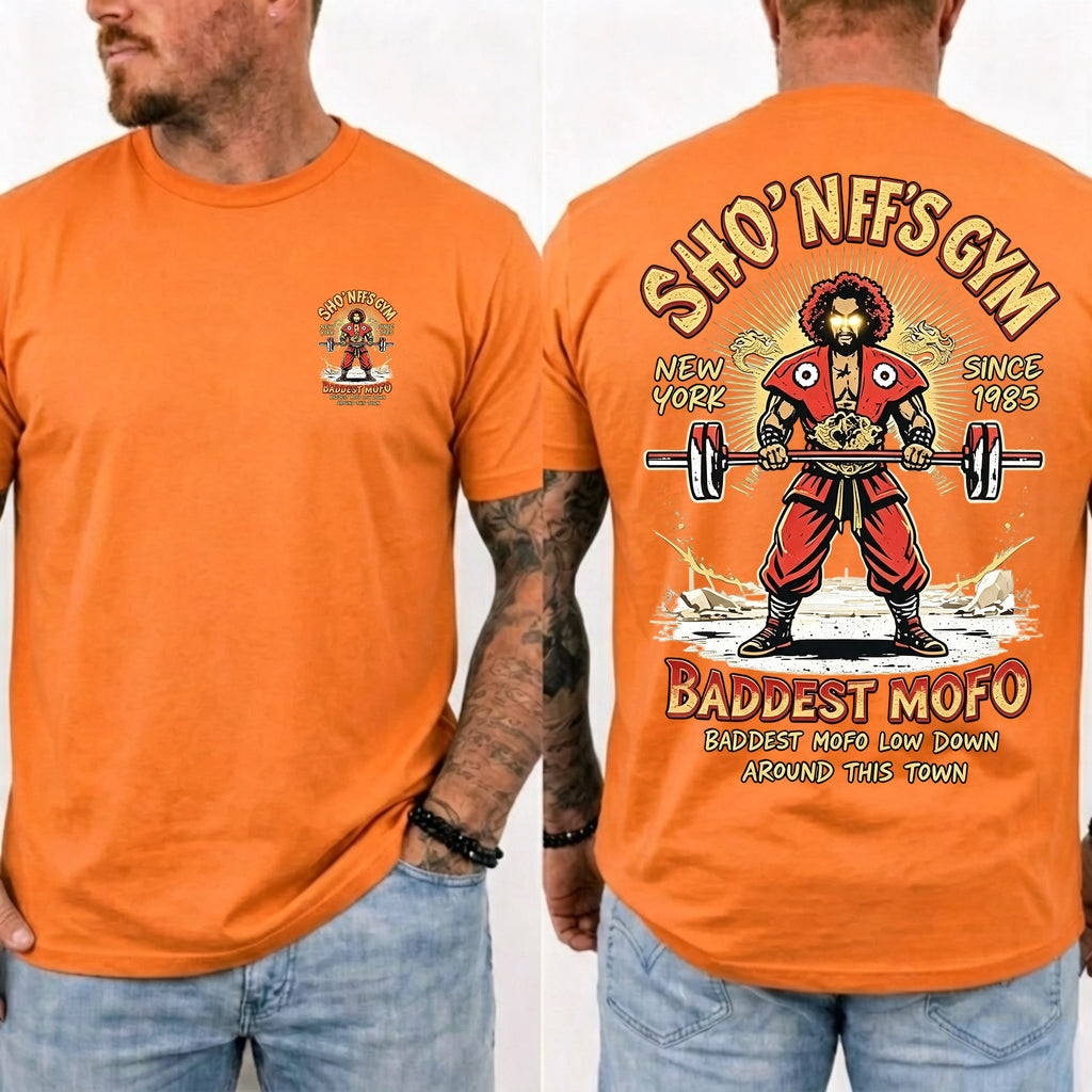 Sho' Nuff's Gym Double‑Sided Print T‑Shirt Retro Movie Graphic Tee