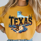Texas Map State Wild West Cowboy Boots, Star Flag T-shirt