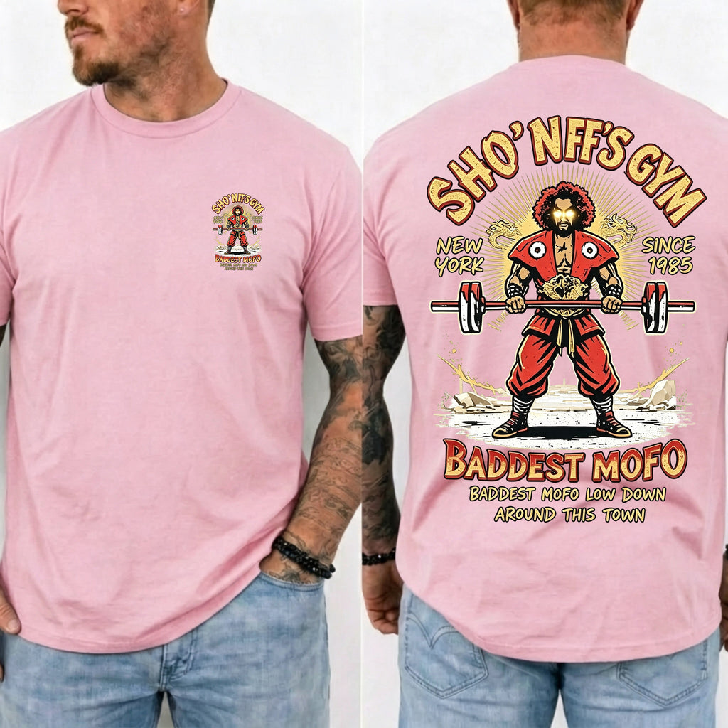 Sho' Nuff's Gym Double‑Sided Print T‑Shirt Retro Movie Graphic Tee