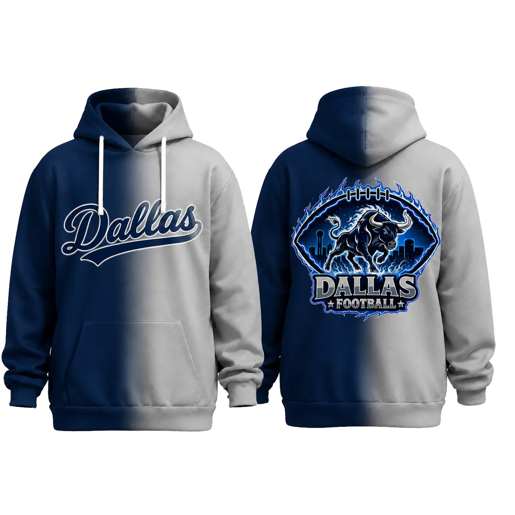 Sporty City Football Graphic Gradient Hoodie