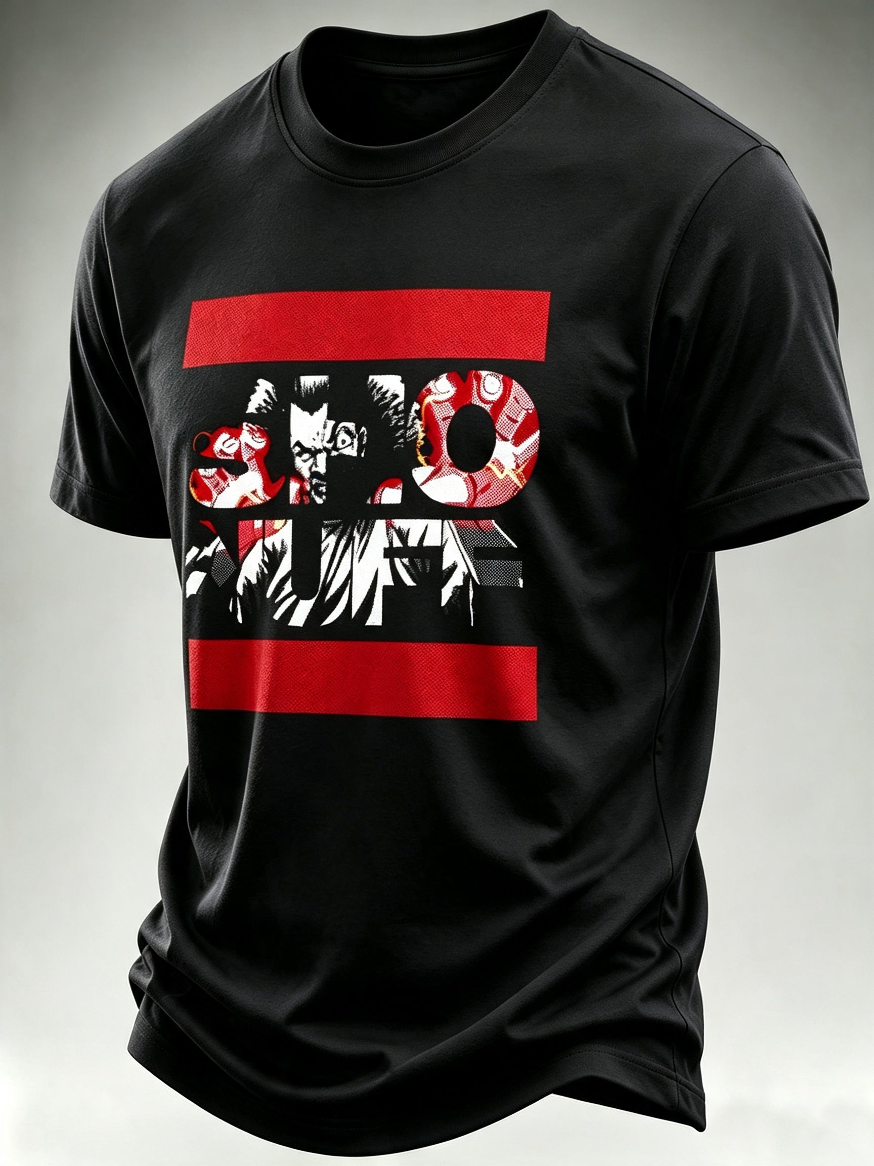 Sho'Nuff Layered Letter Graphic Men T‑Shirt