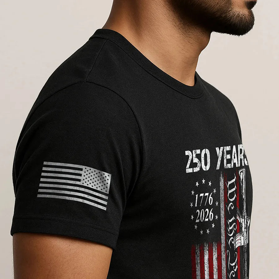 250 Years We The People T-Shirt – Vintage USA Flag 1776–2026 Independe