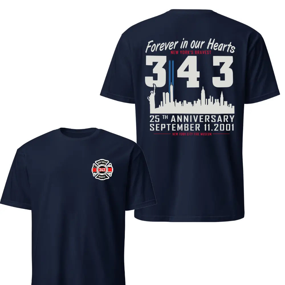 9/11 25th Anniversary Memorial Shirt — Honor 343 FDNY Heroes
