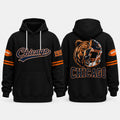 Retro City Football Mascot Graphic Hoodie With Front Pocket