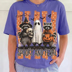  Raccoon Ghost Pumpkin Graphic Tee