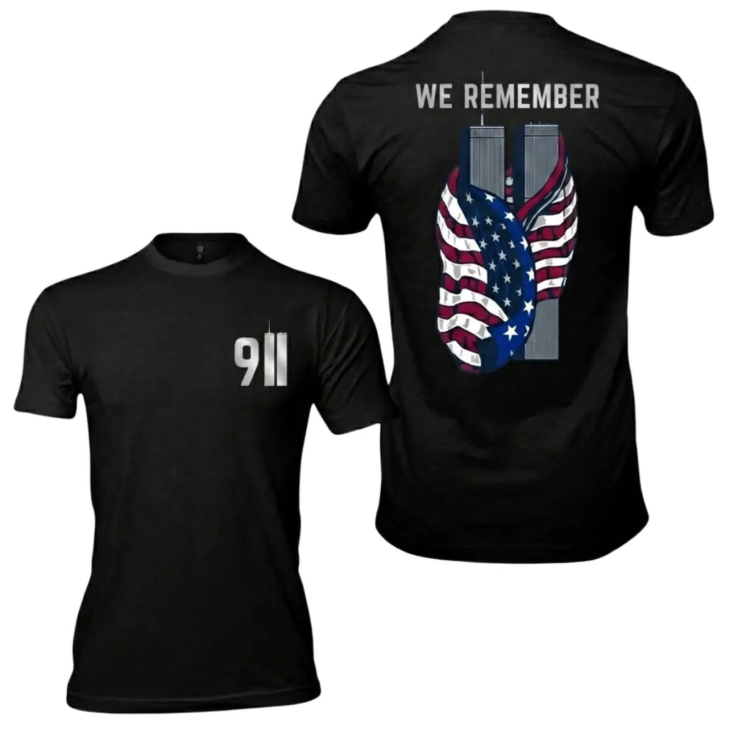 9/11 We Remember Twin Towers Tee - Patriotic Never Forget Shirt