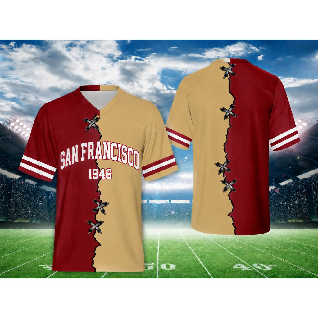 Unisex Football Team Fans V-Neck Quick-Drying Shirt