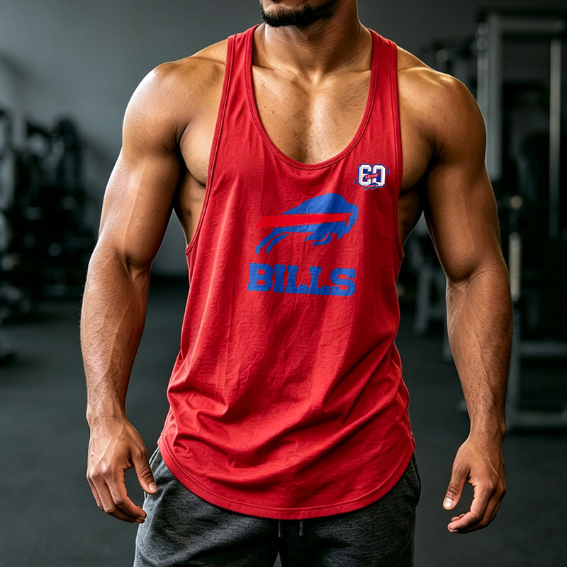 Buffalo Football-Inspired Men's Athletic Sleeveless Tank Top