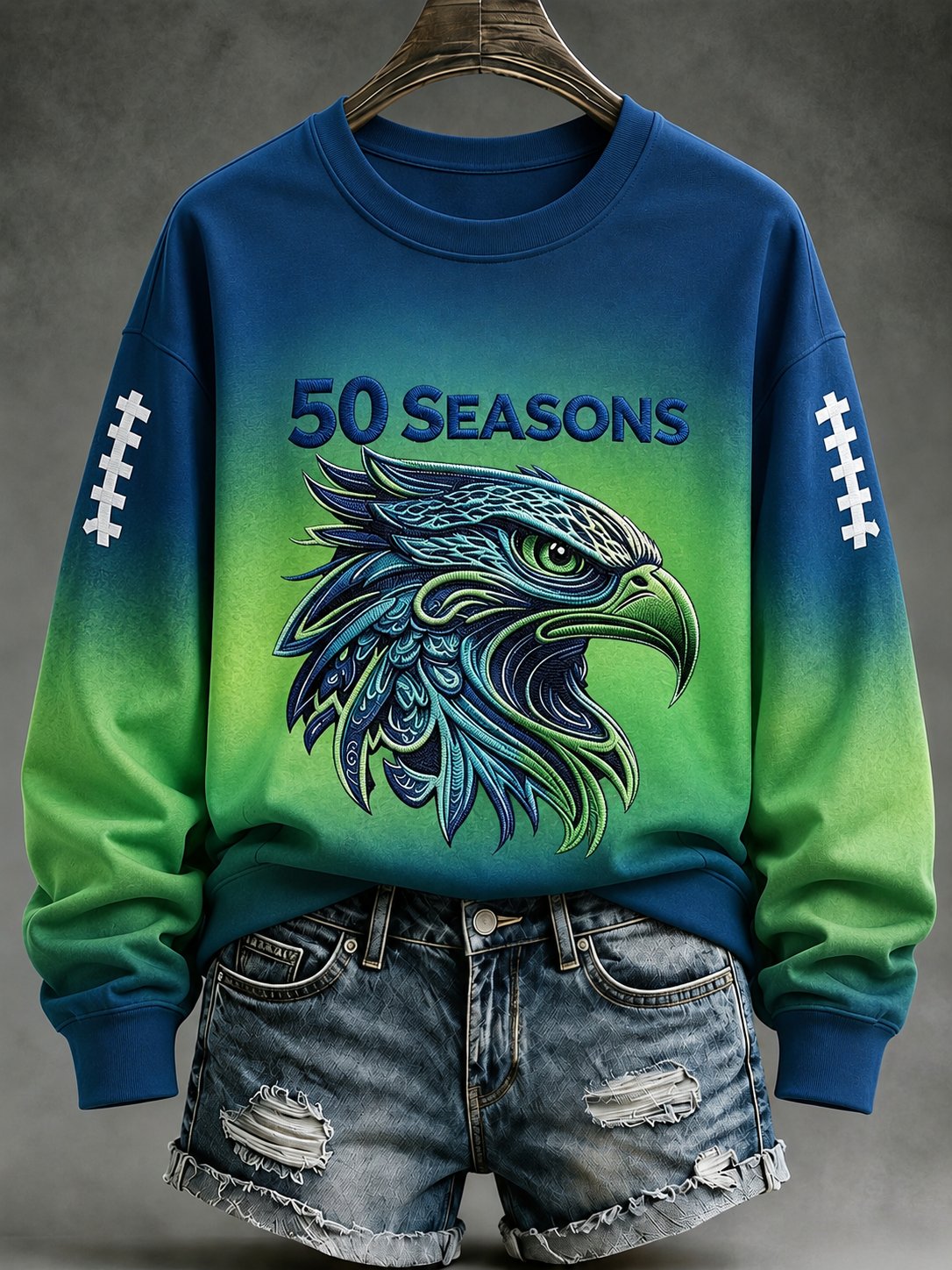 Women's Football Fan Memorial Print Sweatshirt