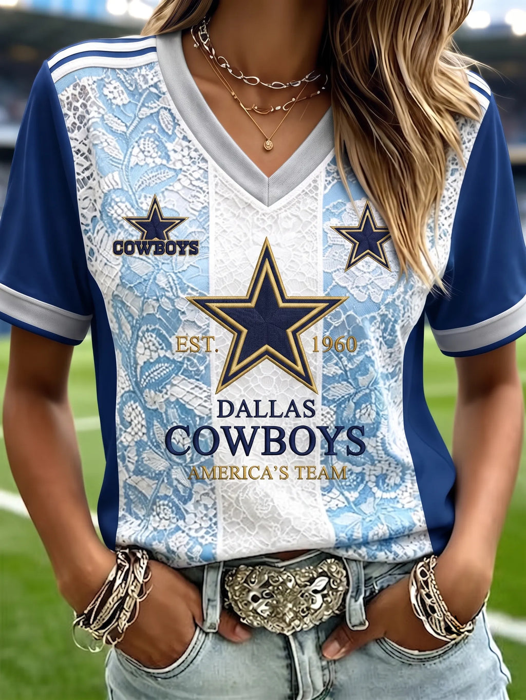 Women's Casual Football   Print T-Shirt