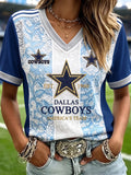 Women's Casual Football   Print T-Shirt