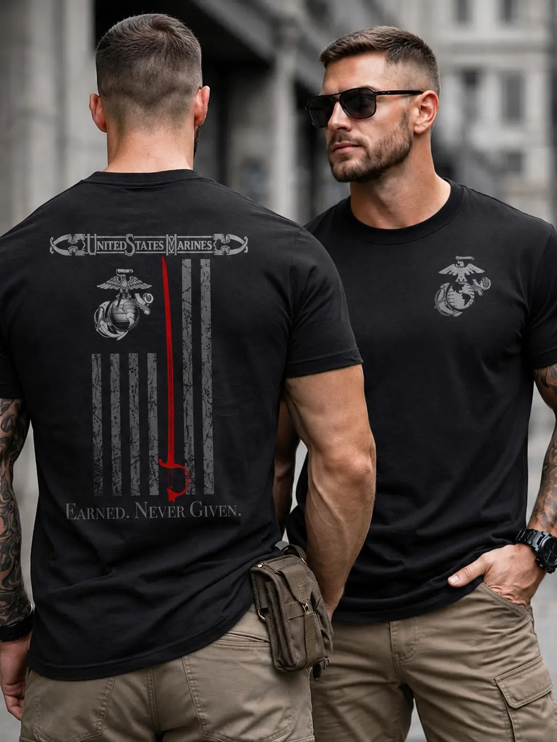 Gildan Unisex US Marines Graphic T-Shirt & Hoodie