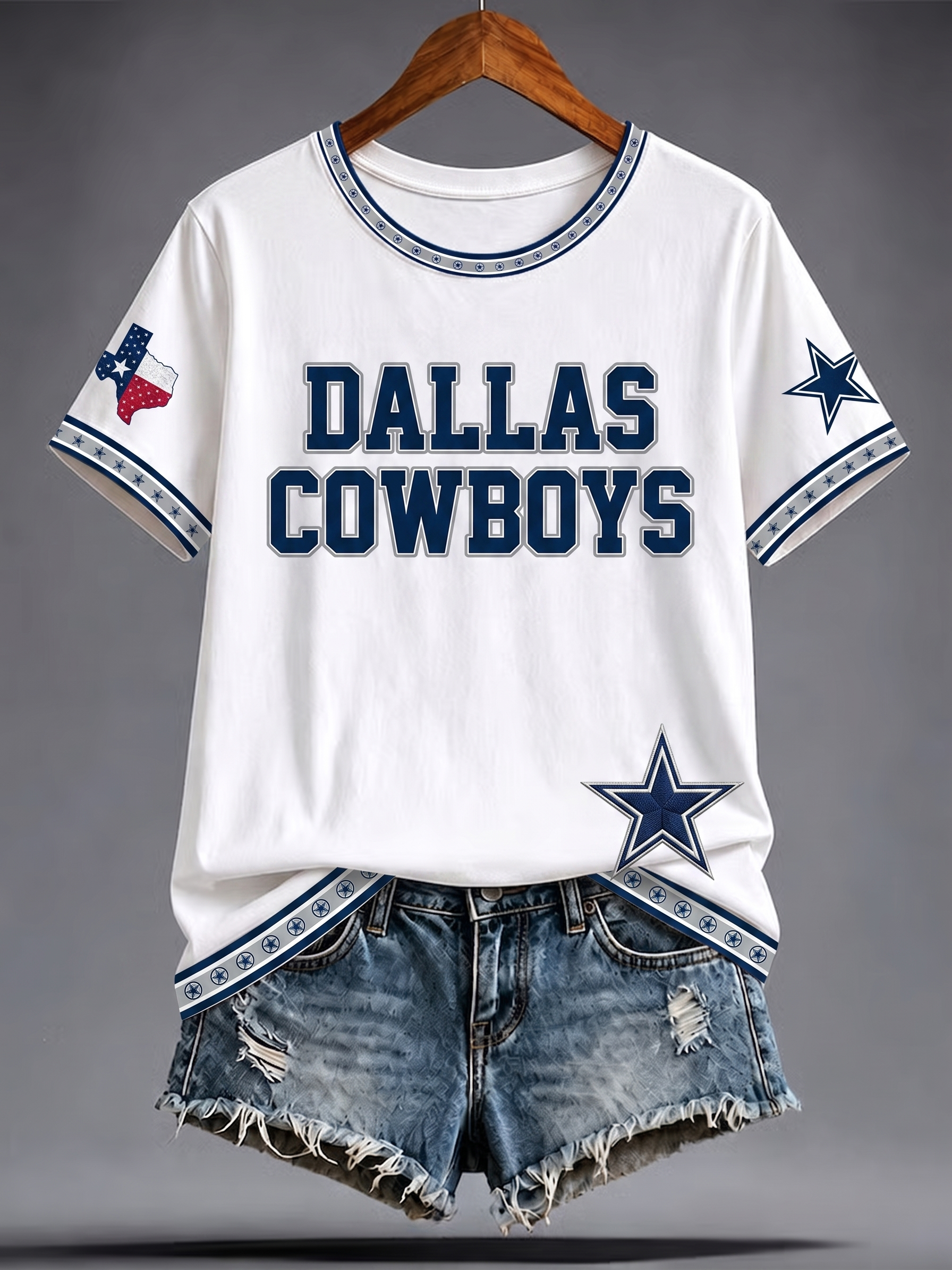 Women's Casual Dallas Cowboys Print T-Shirt