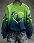 Women's Football Fan Memorial Print Sweatshirt