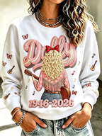 Women's Commemorative Printed Round Neck Swearshirt