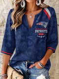 Women's New England Patriots V-Neck Top