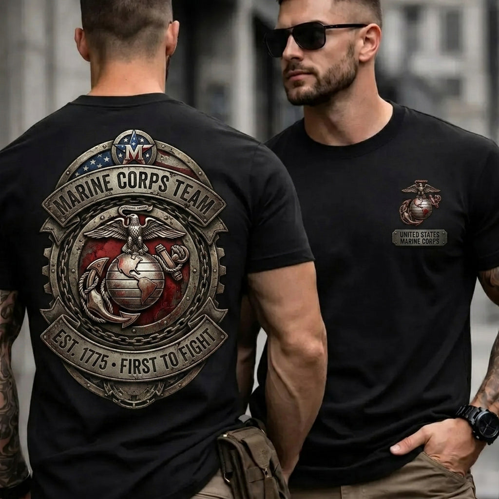 Retro Metal‑Style Emblem Men T‑Shirt