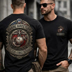 Retro Metal‑Style Emblem Men T‑Shirt