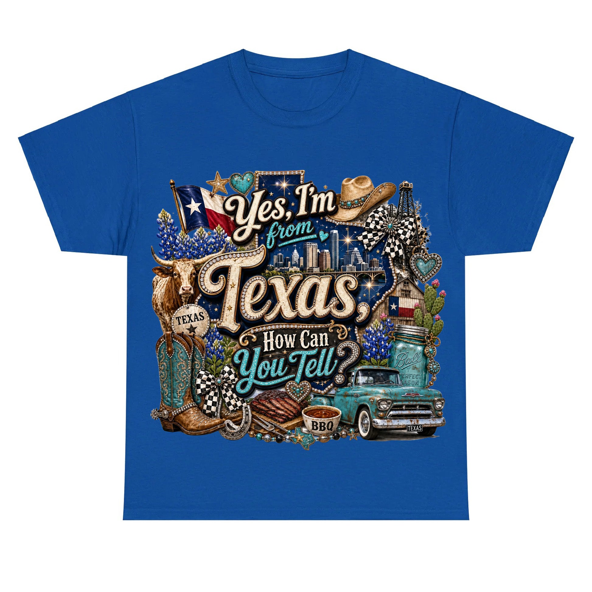 Yes I'm From Texas, How Can You Tell Retro Texas T-shirt