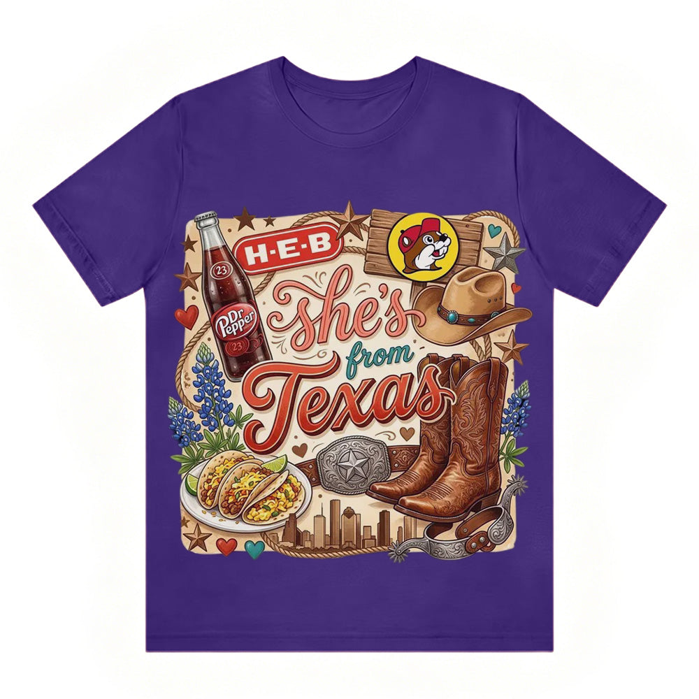 "She's From Texas I Can Tell" Unisex Texas Residents T-shirt