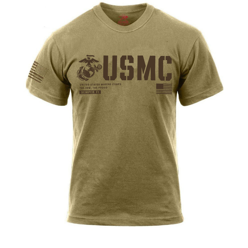 USMC Split Flag Coyote Brown Shirt