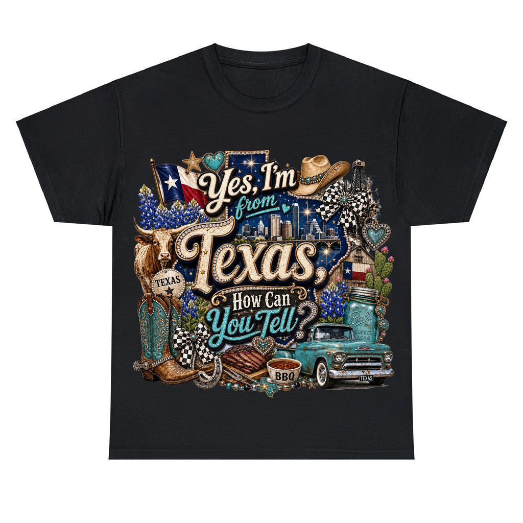 Yes I'm From Texas, How Can You Tell Retro Texas T-shirt