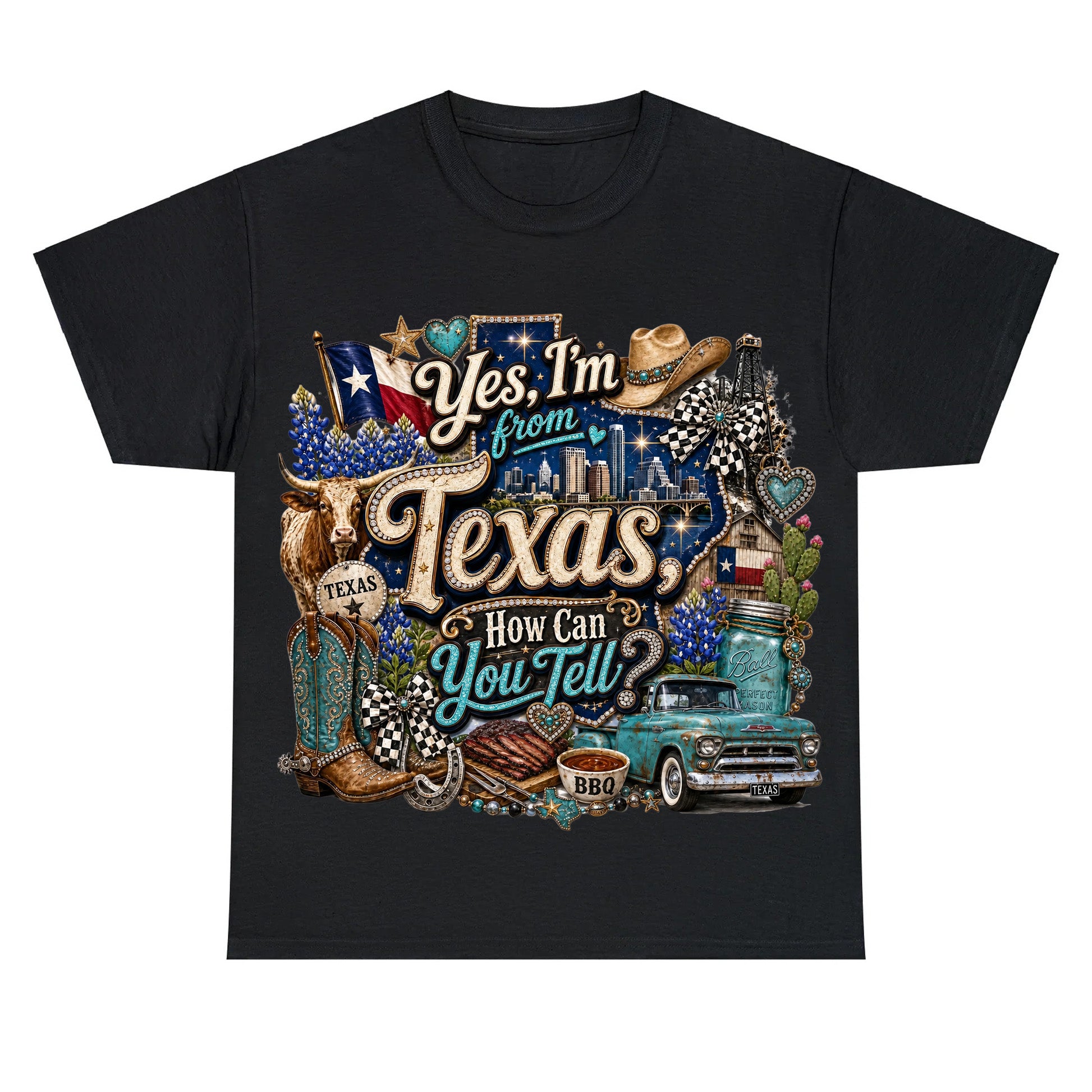 Yes I'm From Texas, How Can You Tell Retro Texas T-shirt