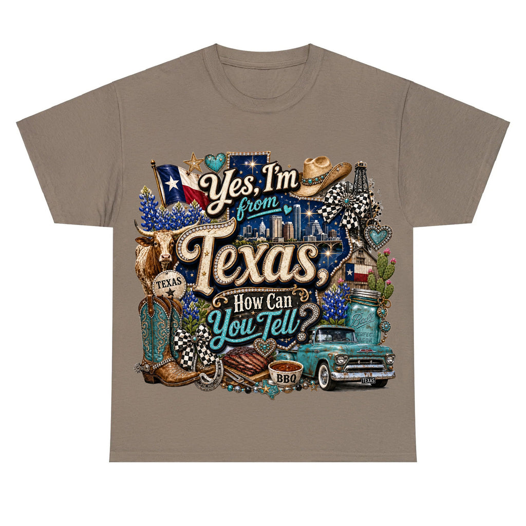 Yes I'm From Texas, How Can You Tell Retro Texas T-shirt