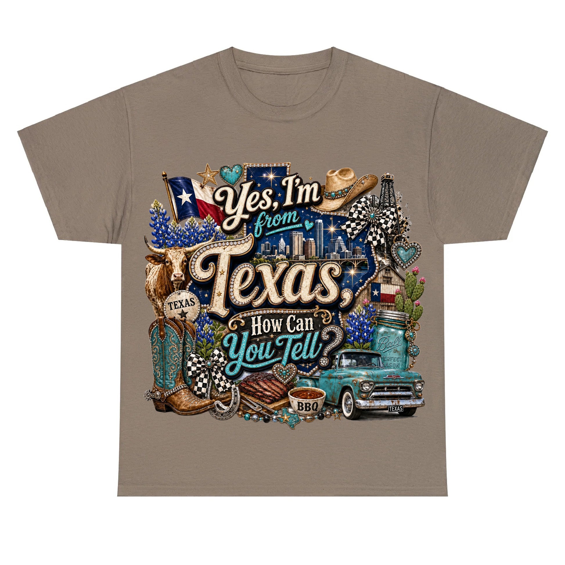 Yes I'm From Texas, How Can You Tell Retro Texas T-shirt