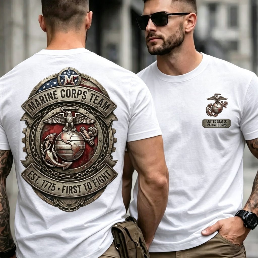 Retro Metal‑Style Emblem Men T‑Shirt