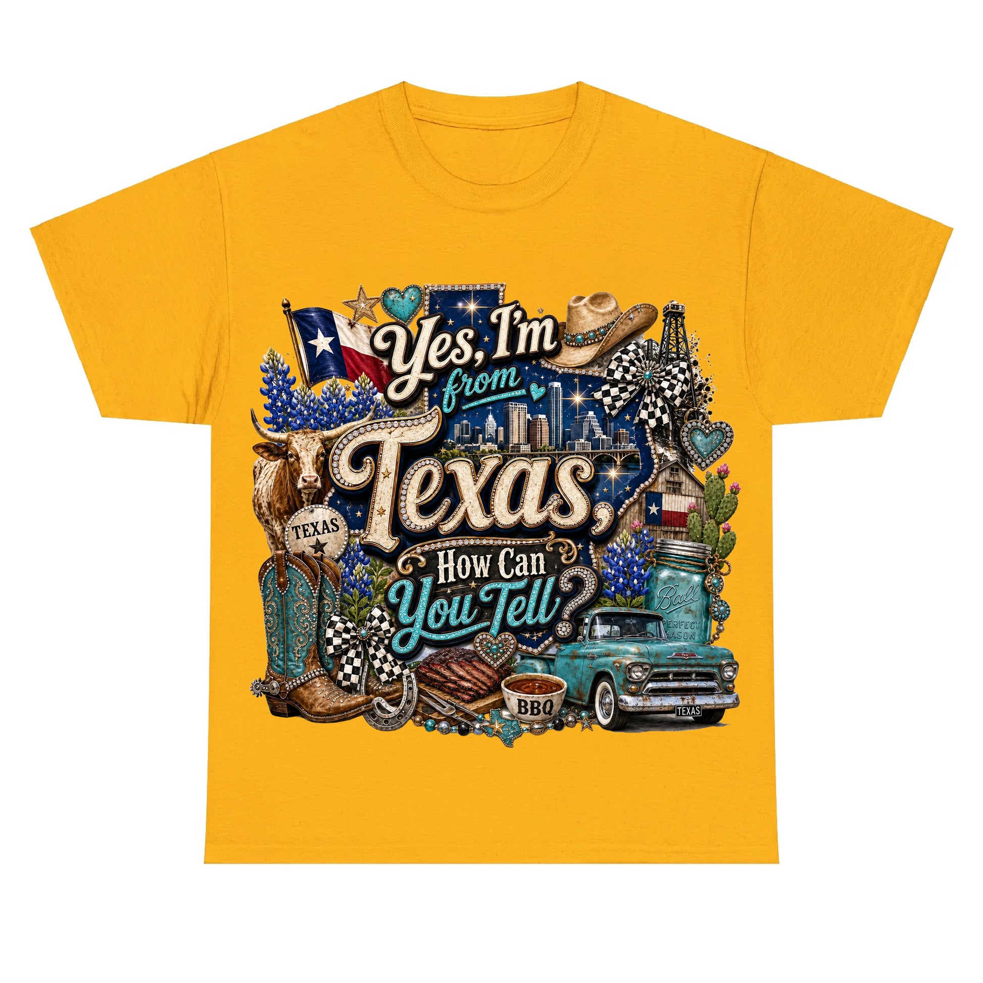 Yes I'm From Texas, How Can You Tell Retro Texas T-shirt