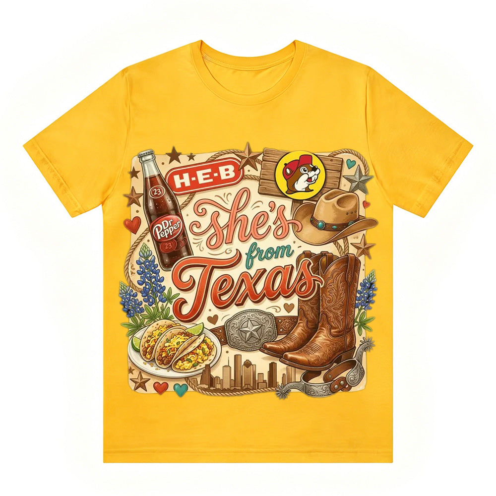"She's From Texas I Can Tell" Unisex Texas Residents T-shirt