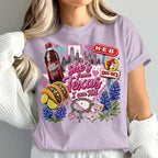 "She's From Texas I Can Tell" Unisex Cuffed-sleeve Texas Residents T-shirt