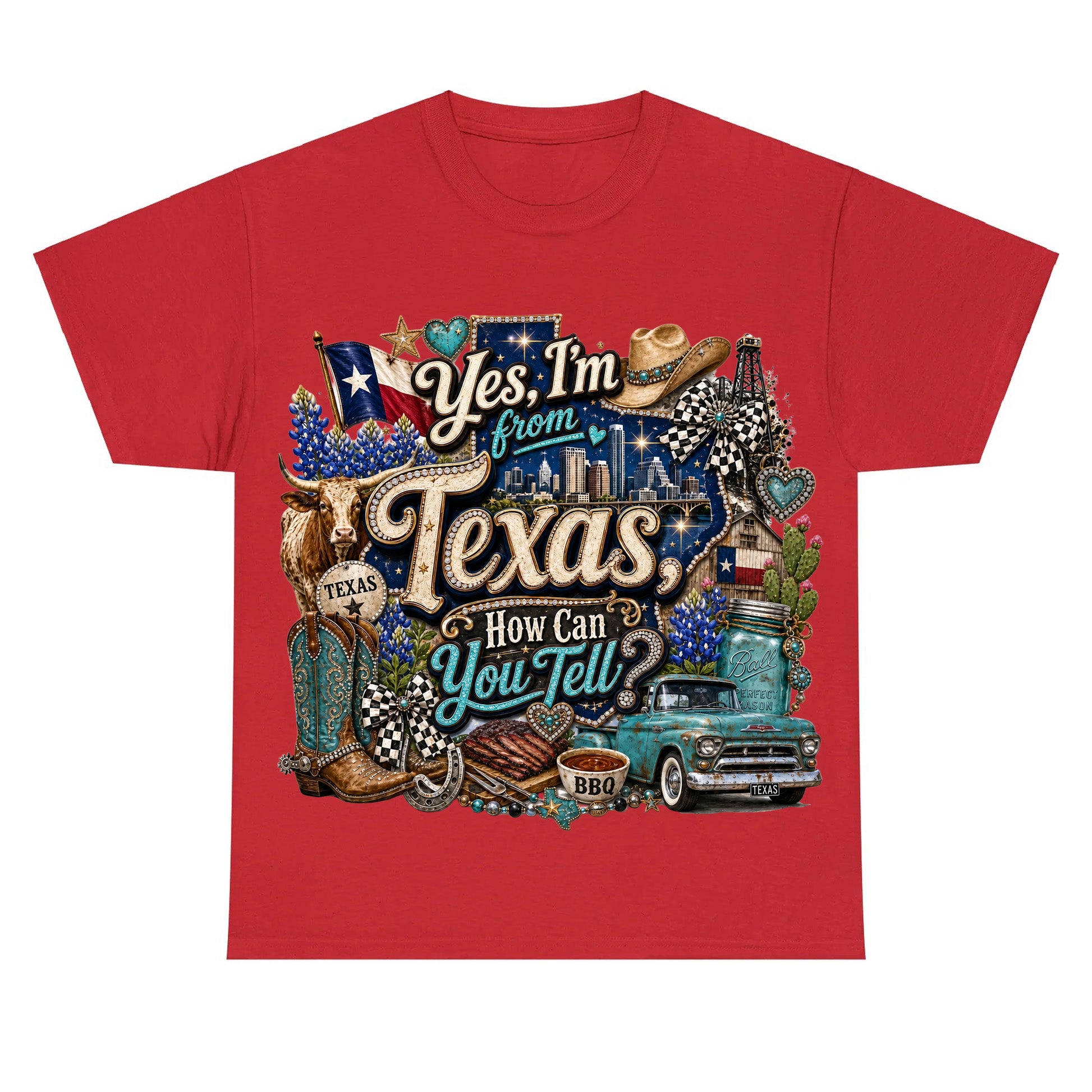 Yes I'm From Texas, How Can You Tell Retro Texas T-shirt