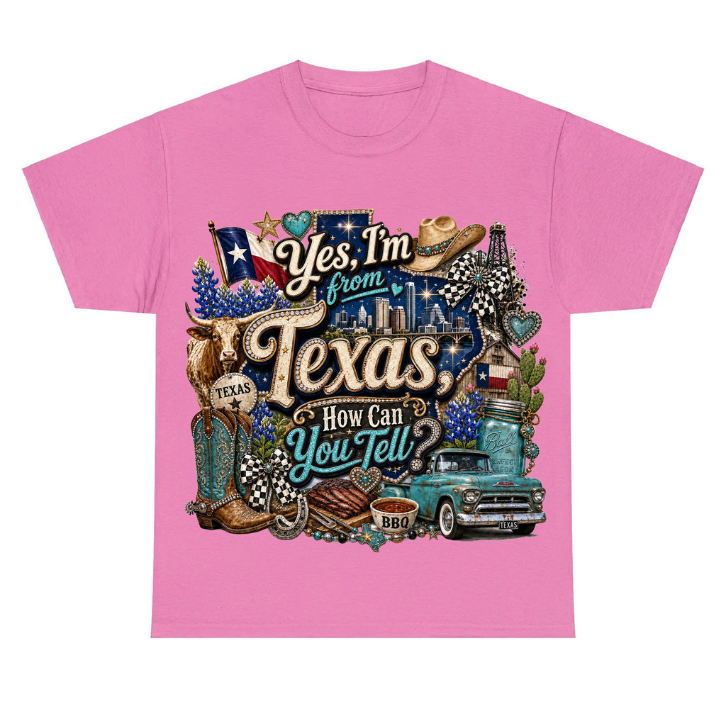 Yes I'm From Texas, How Can You Tell Retro Texas T-shirt