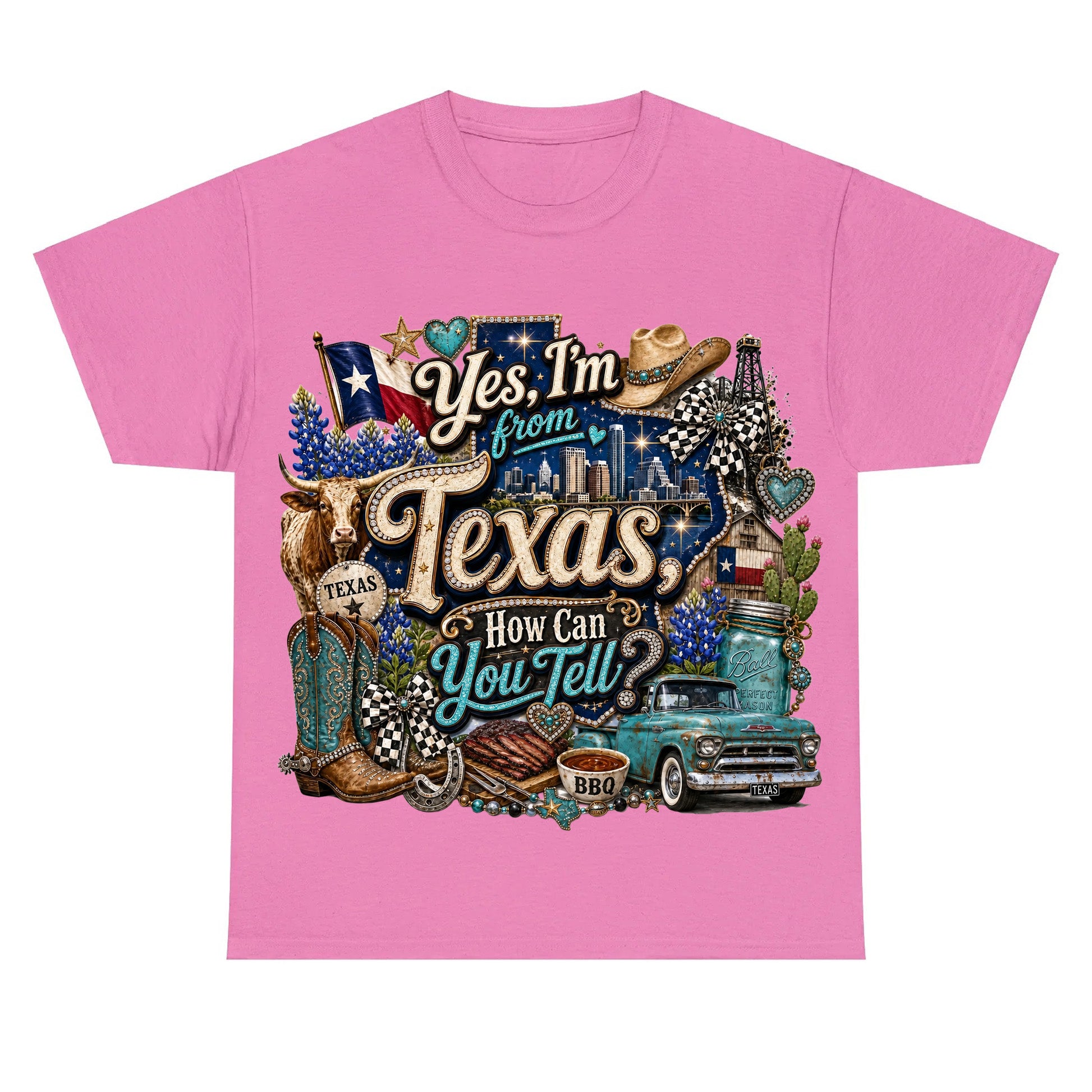 Yes I'm From Texas, How Can You Tell Retro Texas T-shirt