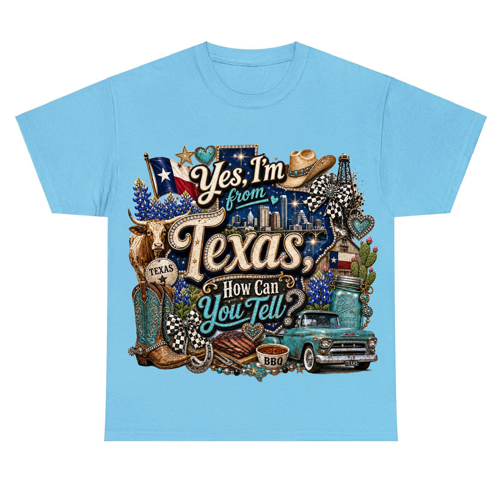 Yes I'm From Texas, How Can You Tell Retro Texas T-shirt