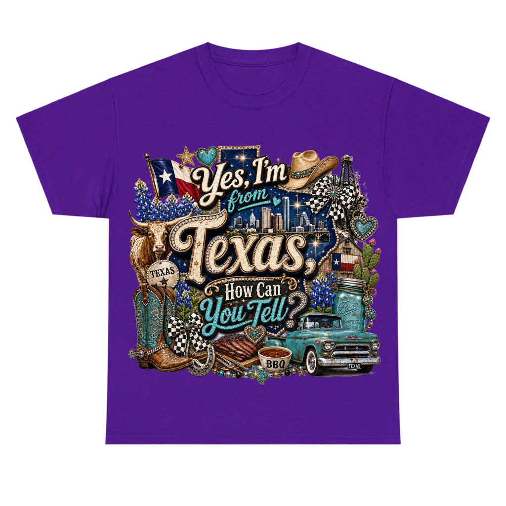 Yes I'm From Texas, How Can You Tell Retro Texas T-shirt
