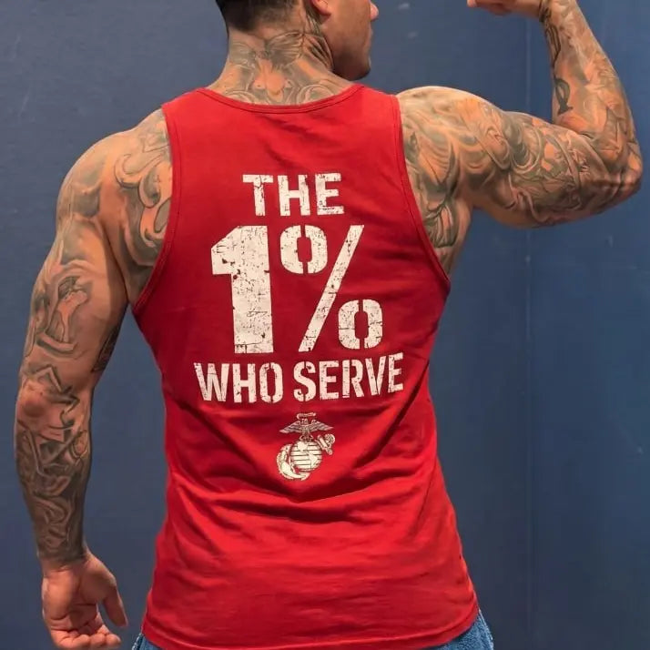 The 1% Who Serve” USMC Tank Top