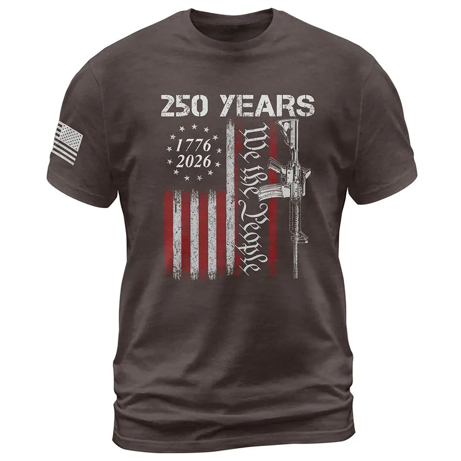 250 Years We The People T-Shirt – Vintage USA Flag 1776–2026 Independe