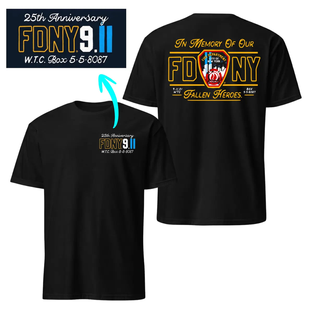 FDNY 9.11 Fallen Heroes Memorial Tee 