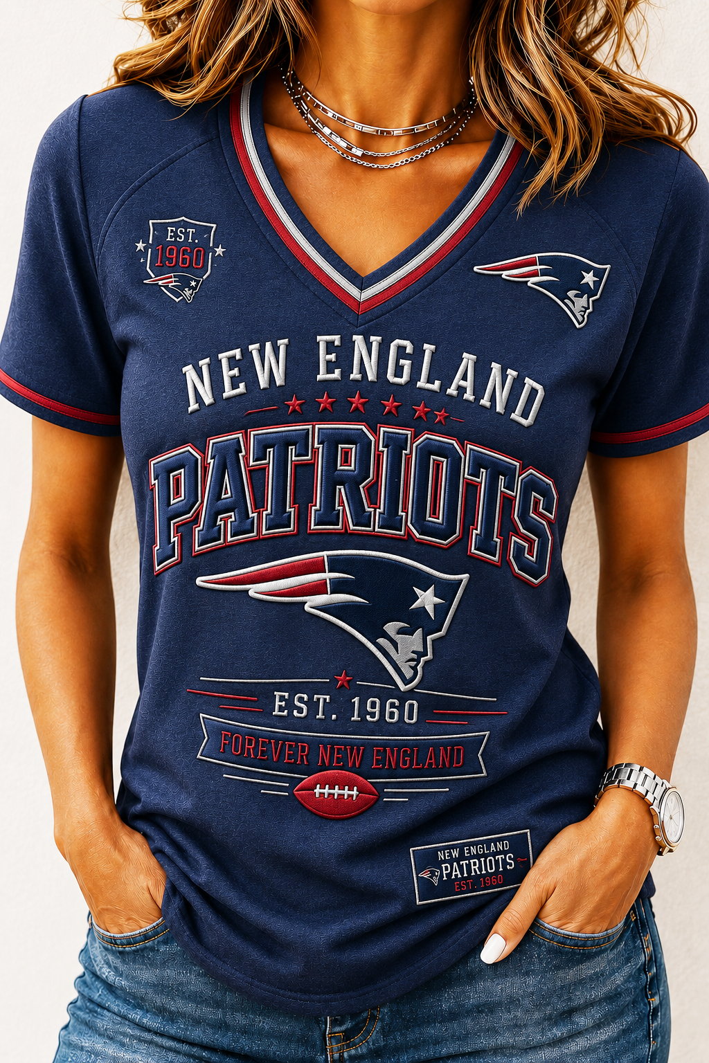 Women's Patriots V-Neck Tee
